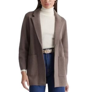 NEW QUINCE 100% Organic Cotton Knit Blazer in Heather Brown SZ S